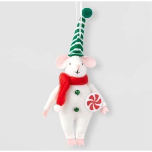 Target Felt Mouse with Peppermint Candy Christmas Tree Ornament Wondershop™ - Picture 1 of 4